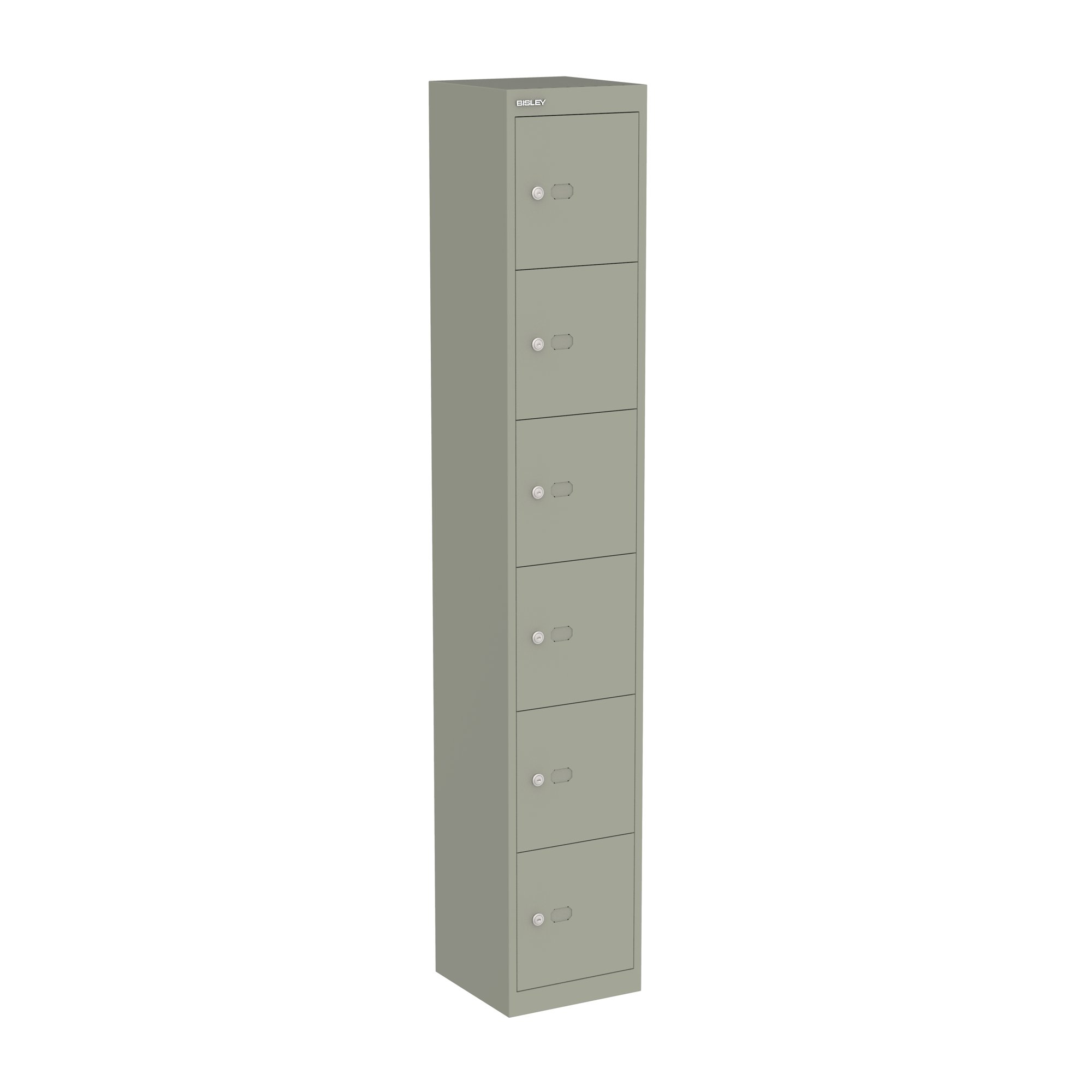 Bisley Locker with 6 doors 1802mmHx305mmDx305mmW - Goose grey 
