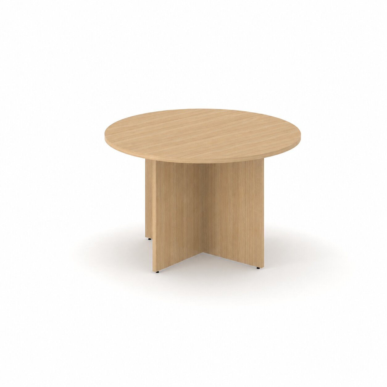 OPTIMA D1000mm Melamine Round Meeting Table Panel Leg Amber Oak 