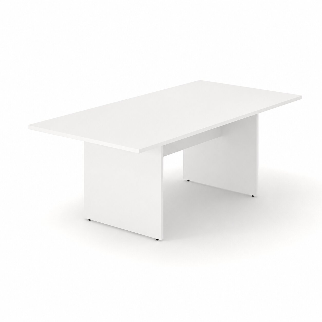 OPTIMA 2000x1000 Melamine Rectangular Meeting Table Panel Leg White