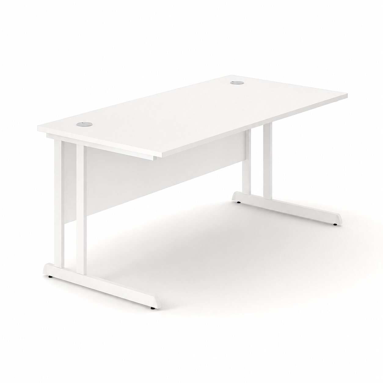 Optima C Cantilever Straight Desk 800Wx800Dx720H White Top and White Frame 
