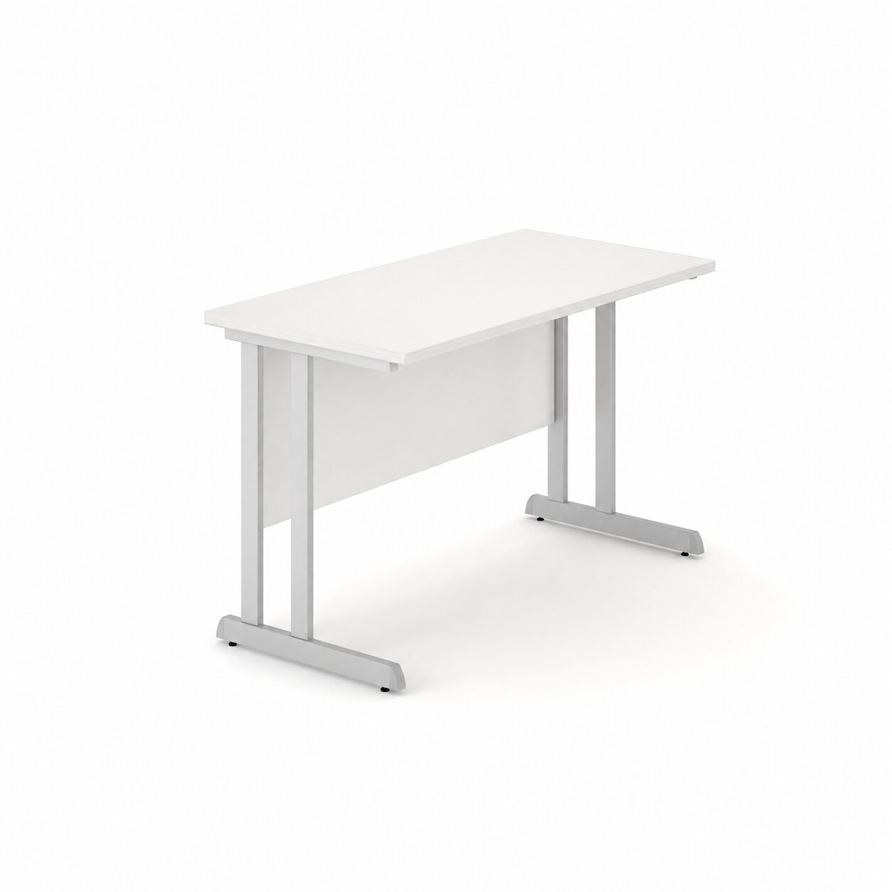 Optima C Cantilever Supplementary Desk 800Wx600Dx720H White Top and Silver Frame 