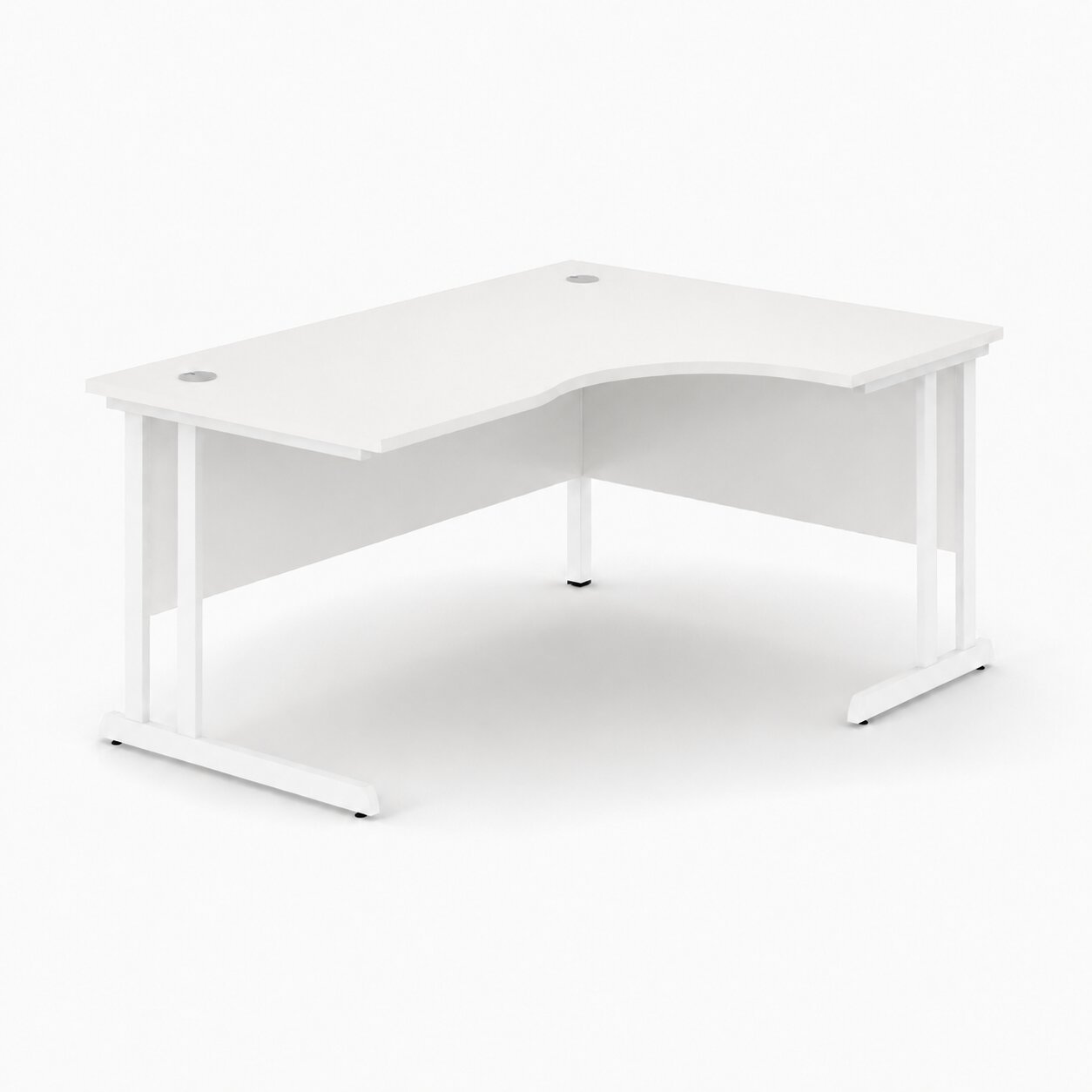 Optima C Cantilever Right Hand Side Crescent Desk 1400Wx1200Dx720H White Top and White Frame 