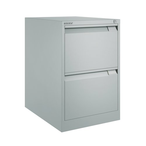 BS Filing Cabinet (Foolscap) Flush Front with Two Drawer 470Wx711Hx622D - Goose Grey