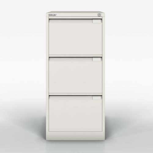 BS Filing Cabinet (Foolscap) Flush Front with Three Drawer 470Wx1016Hx622D - Goose Grey