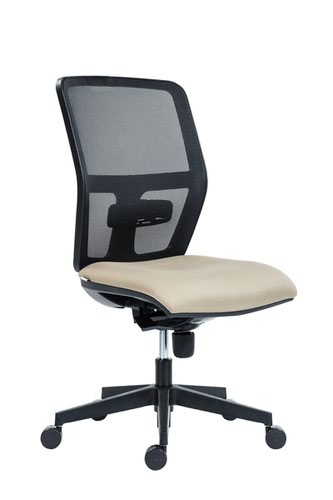 Modern high mesh back office chair with synchronized tilting mechanism and lumbar support black fabric seat 