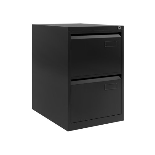AOC Filing Cabinet (Foolscap) Flush Front with Two Drawer 470Wx711Hx622D - Black