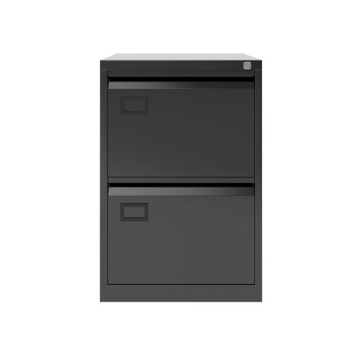AOC Filing Cabinet (Foolscap) Flush Front with Two Drawer 470Wx711Hx622D - Black