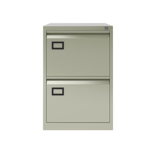 AOC Filing Cabinet (Foolscap) Flush Front with Two Drawer 470Wx711Hx622D - Goose Grey
