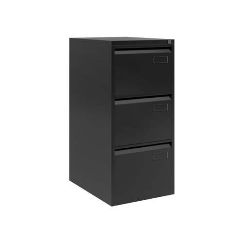 AOC Filing Cabinet (Foolscap) Flush Front with Three Drawer 470Wx1016Hx622D - Black