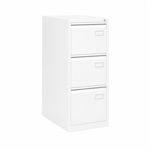 AOC Filing Cabinet (Foolscap) Flush Front with Three Drawer 470Wx1016Hx622D - Traffic White