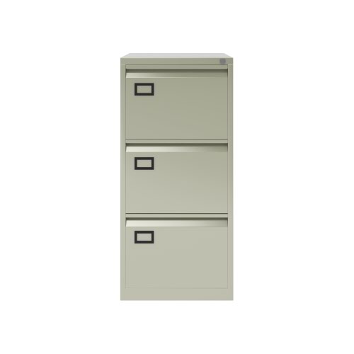 AOC Filing Cabinet (Foolscap) Flush Front with Three Drawer 470Wx1016Hx622D - Goose Grey