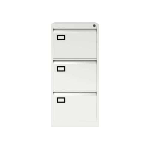 AOC Filing Cabinet (Foolscap) Flush Front with Three Drawer 470Wx1016Hx622D - Traffic White