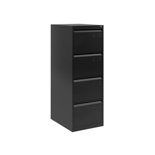 AOC Filing Cabinet (Foolscap) Flush Front with Four Drawer 470Wx1321Hx622D - Black