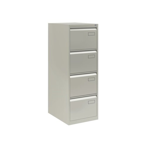 AOC Filing Cabinet (Foolscap) Flush Front with Four Drawer 470Wx1321Hx622D - Goose Grey