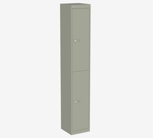 Bisley Locker with 2 doors 1802mmHx305mmDx305mmW - Goose grey 