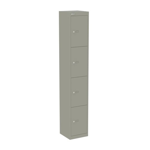 Bisley Locker with 4 doors 1802mmHx305mmDx305mmW - Goose grey 