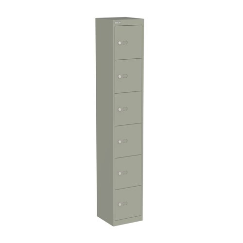 Bisley Locker with 6 doors 1802mmHx305mmDx305mmW - Goose grey 