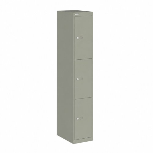 Bisley Locker with 3 doors 1802mmHx457mmDx305mmW - Goose grey 