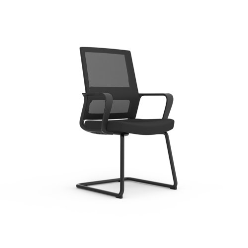 Oslo Cantilever Chrome Base Black Seat Mesh Back 