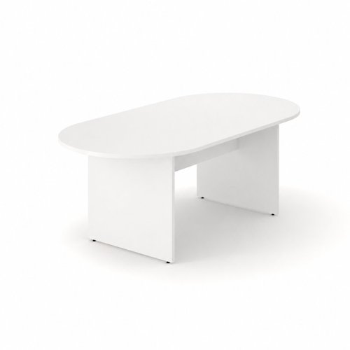 OPTIMA 2000x1000 Melamine D-End Meeting Table Panel Leg White