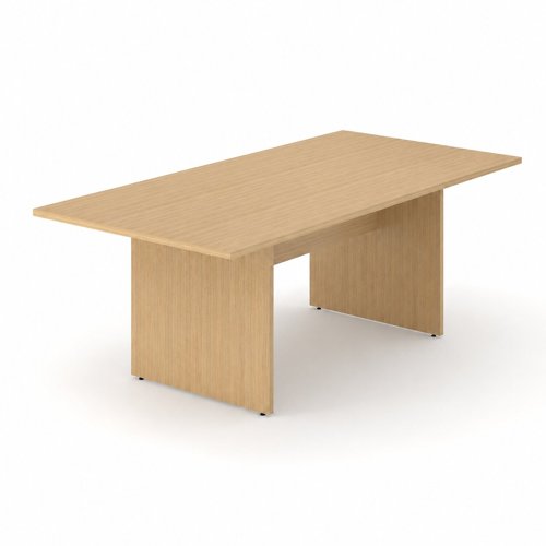 OPTIMA 2000x1000 Melamine Rectangular Meeting Table Panel Leg Amber Oak