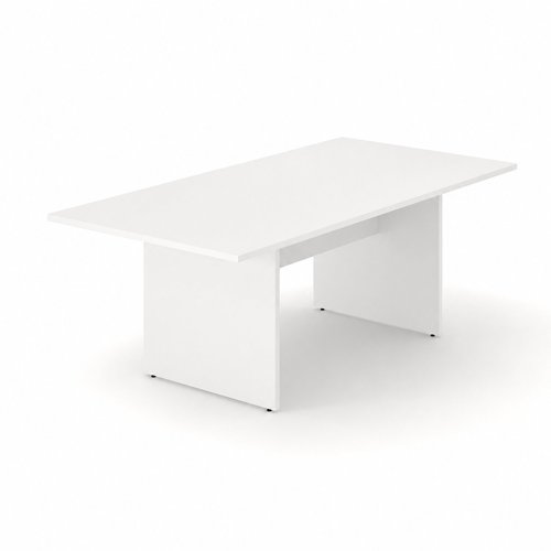 OPTIMA 2000x1000 Melamine Rectangular Meeting Table Panel Leg White