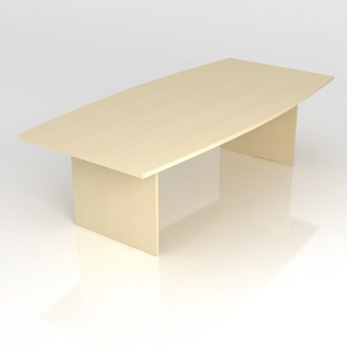 OPTIMA 2400x1200 Melamine Barrel Shaped Meeting Table Panel Leg White