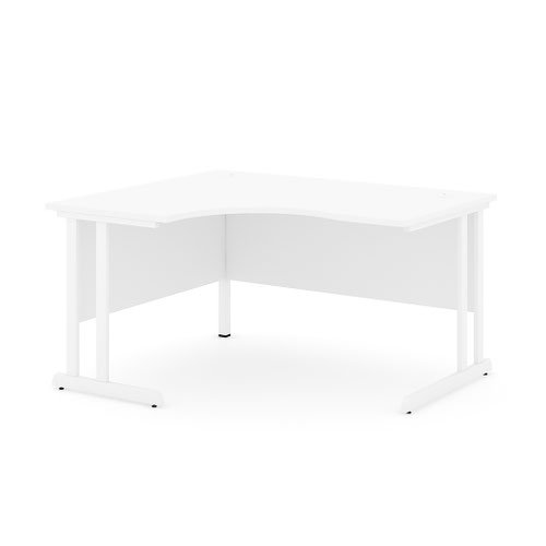 Optima C Cantilever Left Hand Side Crescent Desk 1800Wx1200Dx720H white top and white frame 