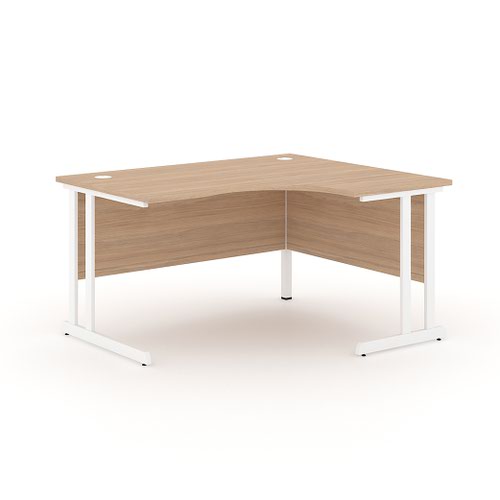 Optima C Cantilever Right Hand Side Crescent Desk 1400Wx1200Dx720H white top and white frame 