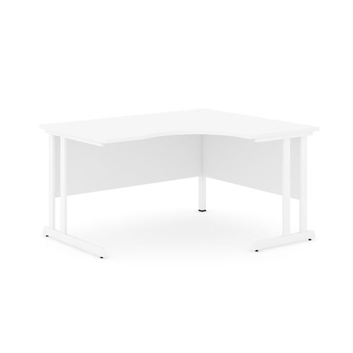 Optima C Cantilever Right Hand Side Crescent Desk 1600Wx1200Dx720H white top and white frame  - DCR161-M1E