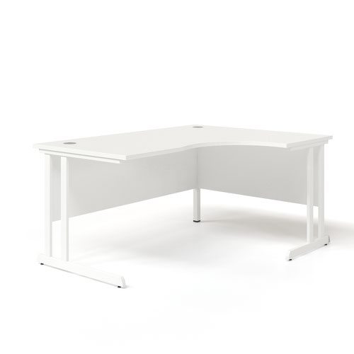 Optima C Cantilever Right Hand Side Crescent Desk 1400Wx1200Dx720H white top and silver frame 