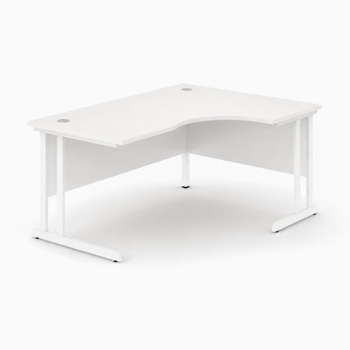 Optima C Cantilever Right Hand Side Crescent Desk 1400Wx1200Dx720H White Top and White Frame 
