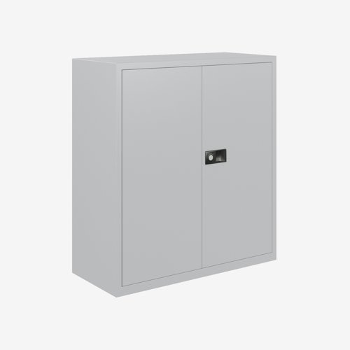 Economy Stationery Cupboard 1000X914X400 with 1 light grey shelf - Goose Grey