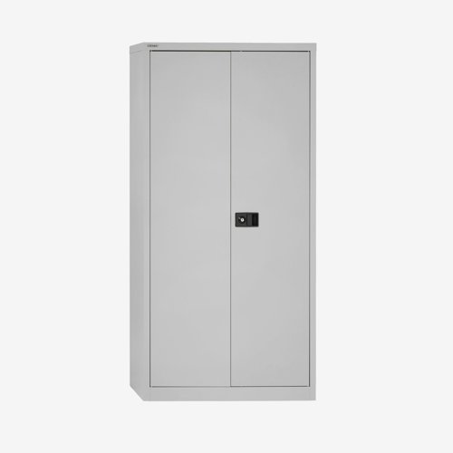 Economy Stationery Cupboard 1806X914X400 with 3 light grey shelves - Goose Grey