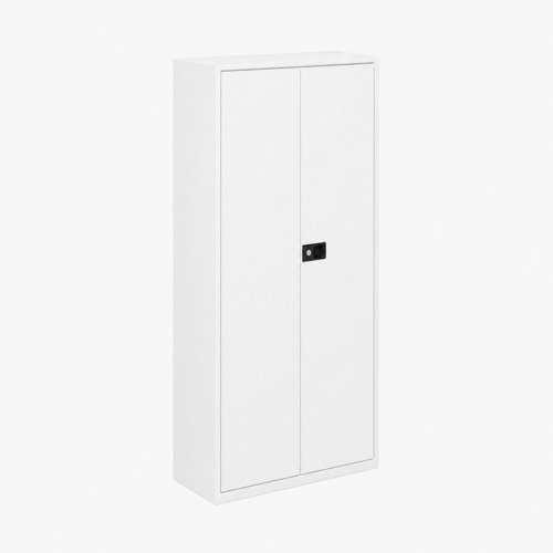 Economy Stationery Cupboard 1950X914X400 with 3 light grey shelves - Traffic White