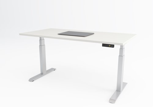 Flex Sit Stand Twin Motor Desk 1400x800 White top with White Frame