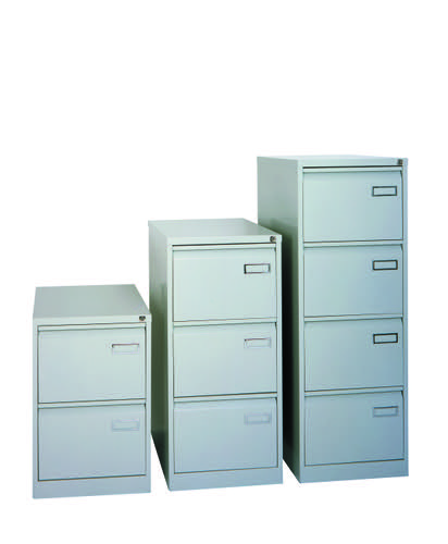 Bisley Filing Cabinet with 2 Lockable Drawers PSF2 470Wx622Dx711H Traffic White