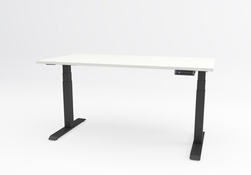 JOY Sit Stand Twin Motor Desk 1200x800 White Top and Black Frame