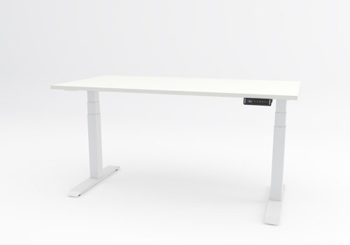 JOY Sit Stand Twin Motor Desk 1200x800 White Top and White Frame