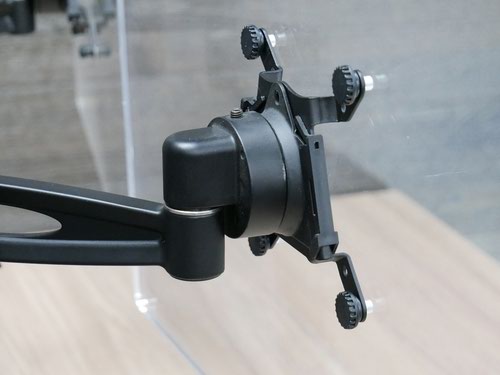 Pole-mounted monitor arm for single screen height adjustable with quick release in black finish  - PMA521-BK