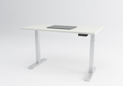 LITTLE 1200x600 Twin Motor Sit-Stand Desk White Top White Frame