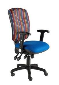 Mask Fabric Task Chair with padded back, ratchet back height adjustment and pump lumbar support