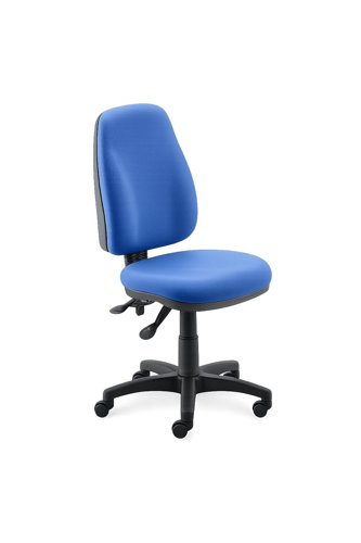 Mistral high back height adjustable office chair 2 Lever in blue fabric