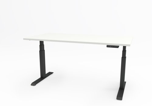 Move Sit Stand Twin Motor Desk 1200x800 White top with Black Frame