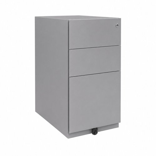 Note Slim Mobile Underdesk Pedestal 2 stationery 1 file drawers 645mmHx300mmWx565mmD Silver finish