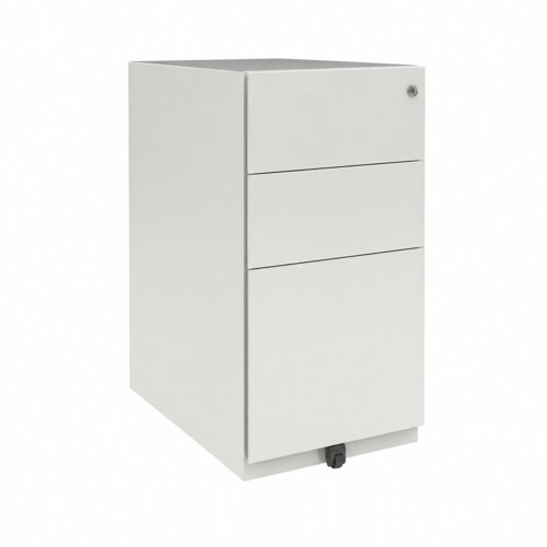 Note Slim Mobile Underdesk Pedestal 2 stationery 1 file drawers 645mmHx300mmWx565mmD Traffic White finish