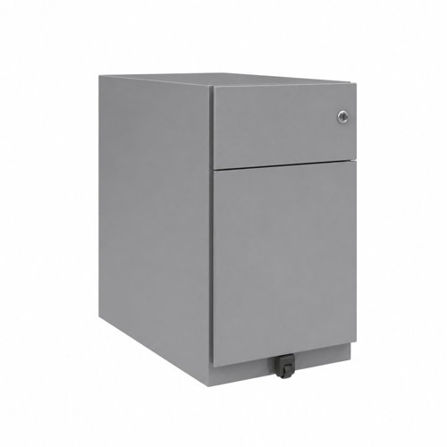 Note Slim Mobile Underdesk  Pedestal 1 stationery 1 file drawers 495mmHx300mmWx565mmD Silver finish