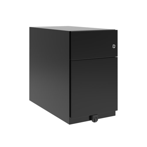 Note Slim Mobile Underdesk Pedestal 1 stationery 1 file drawers 495mmHx300mmWx565mmD Back finish