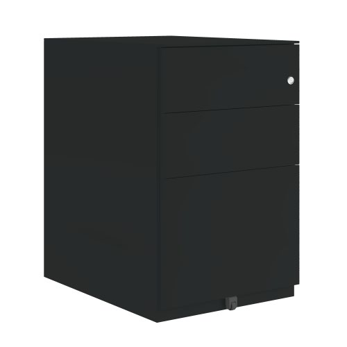 Note Mobile Underdesk  Pedestal 2 stationery 1 file drawers 651mmHx420mmWx565mmD with 6mm decorative top black finish - NWA52M1SSFB