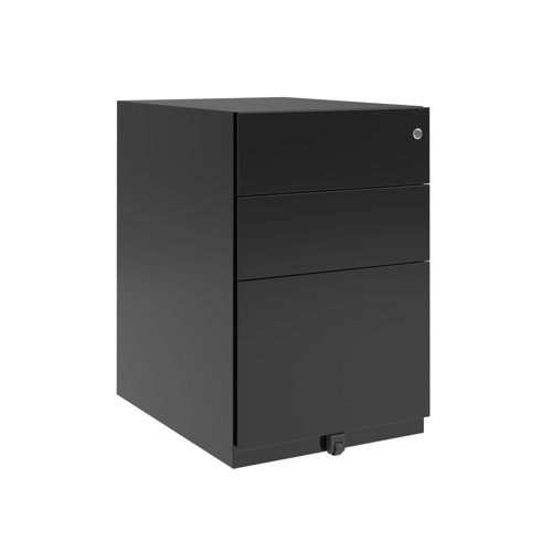 Note Mobile Underdesk Pedestal 2 stationery 1 file drawers 645mmHx420mmWx565mmD Black finish